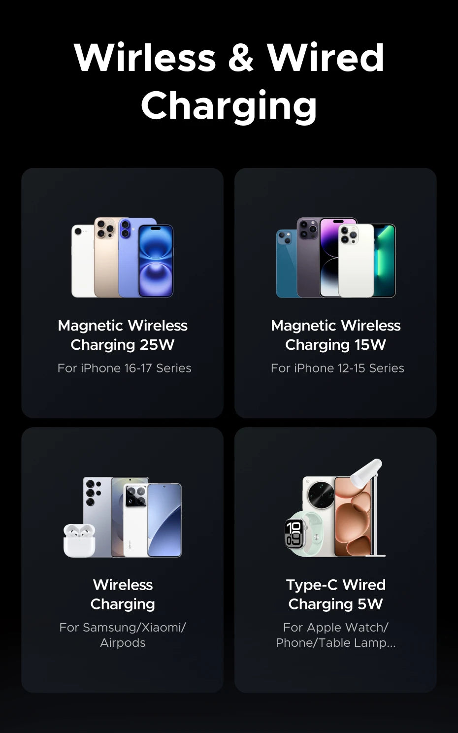 2-in-1 Qi2 Magnetic Wireless Charger for Phones and Earbuds