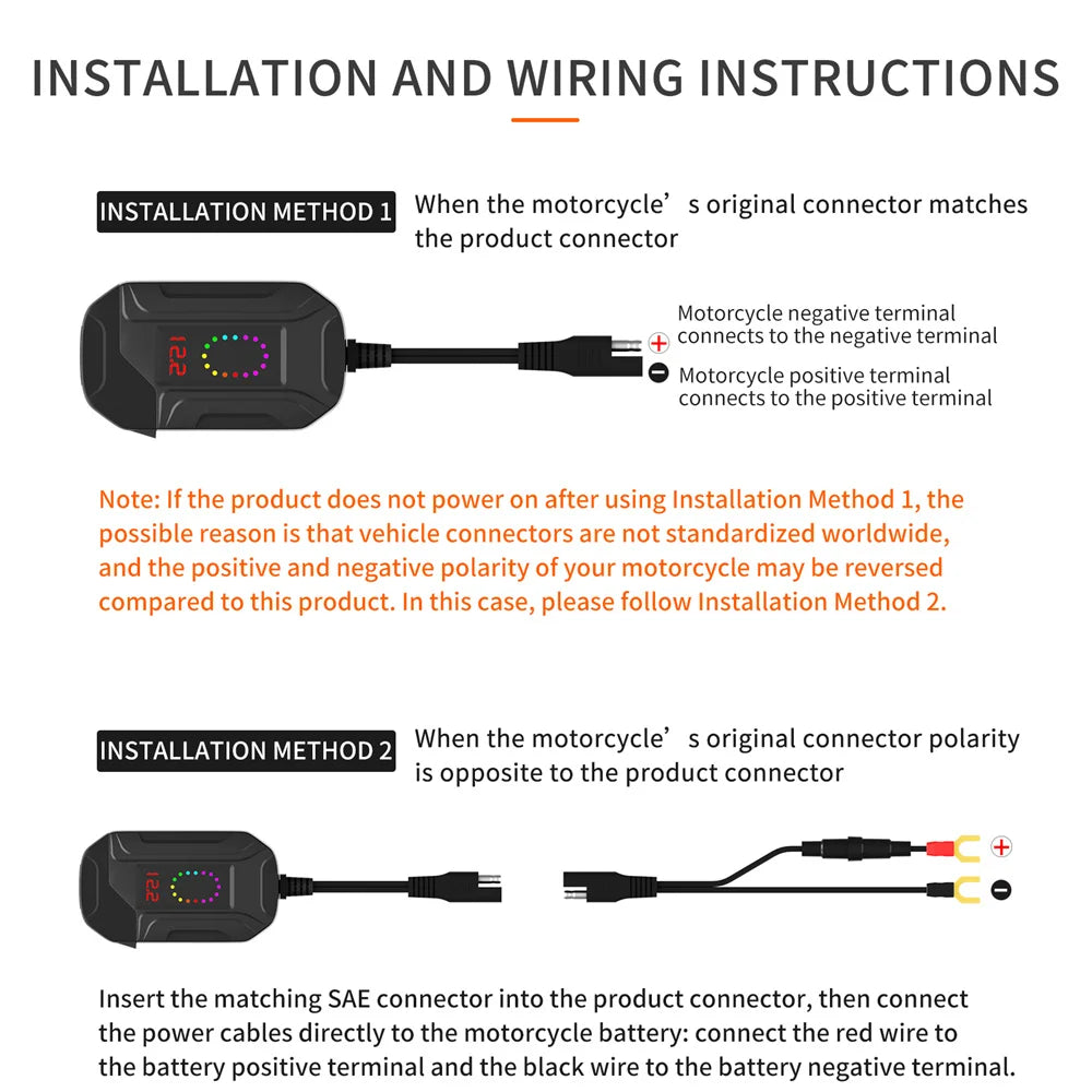 Motorcycle 100W Bidirectional USB Charger with Voltmeter and Switch
