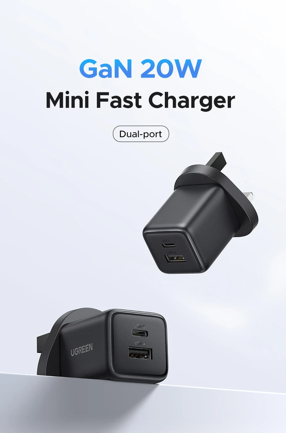 30W GaN 3-Port USB-C Fast Wall Charger - 7