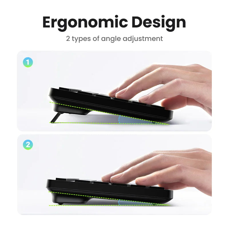 Wireless 2.4GHz Full-Size Computer Keyboard for Laptop and Desktop