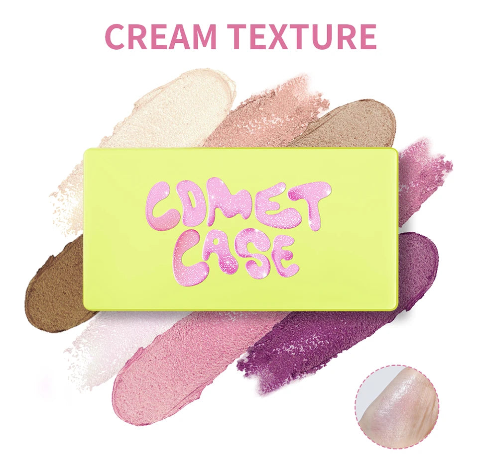 8-Color Cream Highlighter and Blush Makeup Palette - 16