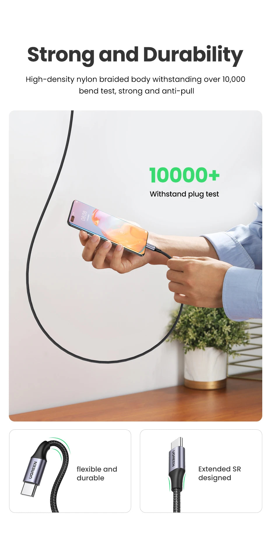 100W USB-C to USB-C Fast Charging and Data Sync Cable - 19