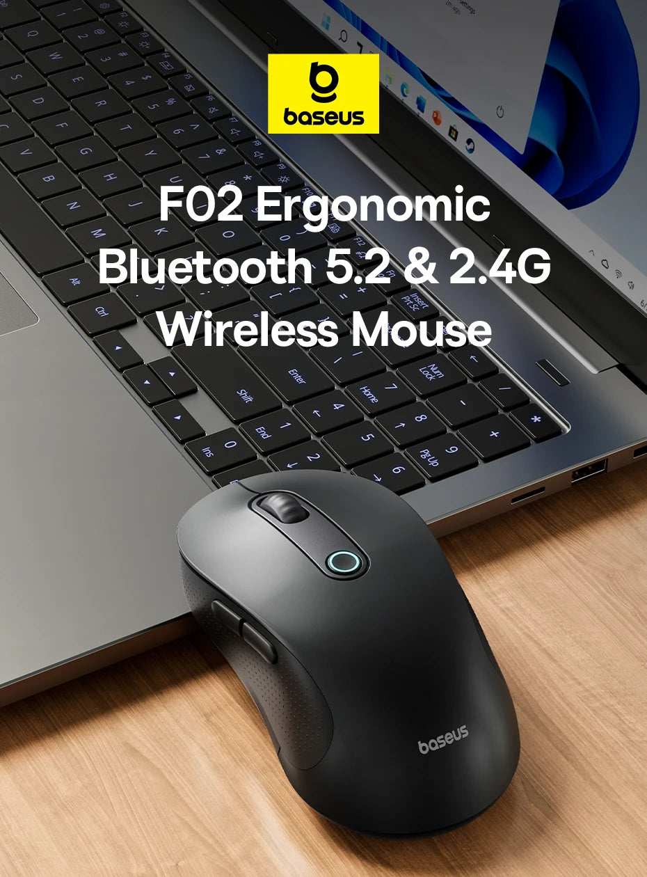 Ergonomic Bluetooth 5.2 & 2.4G Wireless Mouse with 4000DPI - 7