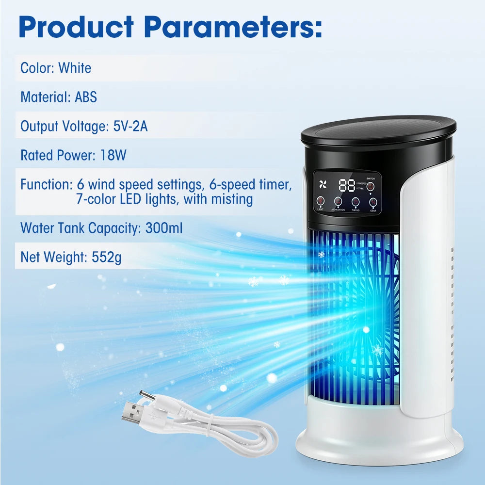Portable Desktop Air Cooler and Humidifier Fan - 14
