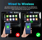 2 In 1 Wireless CarPlay and Android Auto Adapter Bluetooth 5.0 Dongle