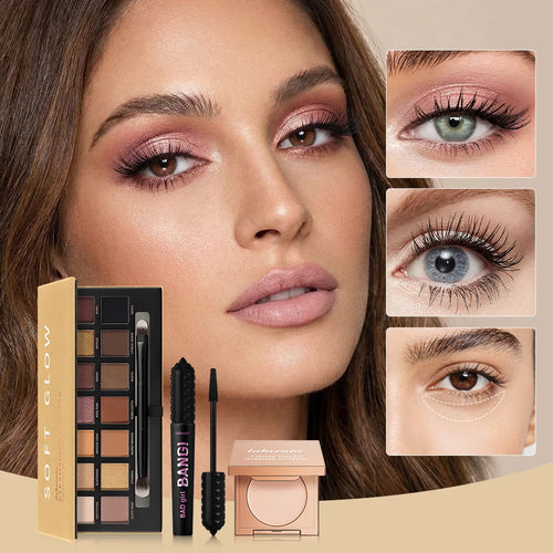 3-Piece Eye Makeup Set with Corrector, Eyeshadow, and Mascara