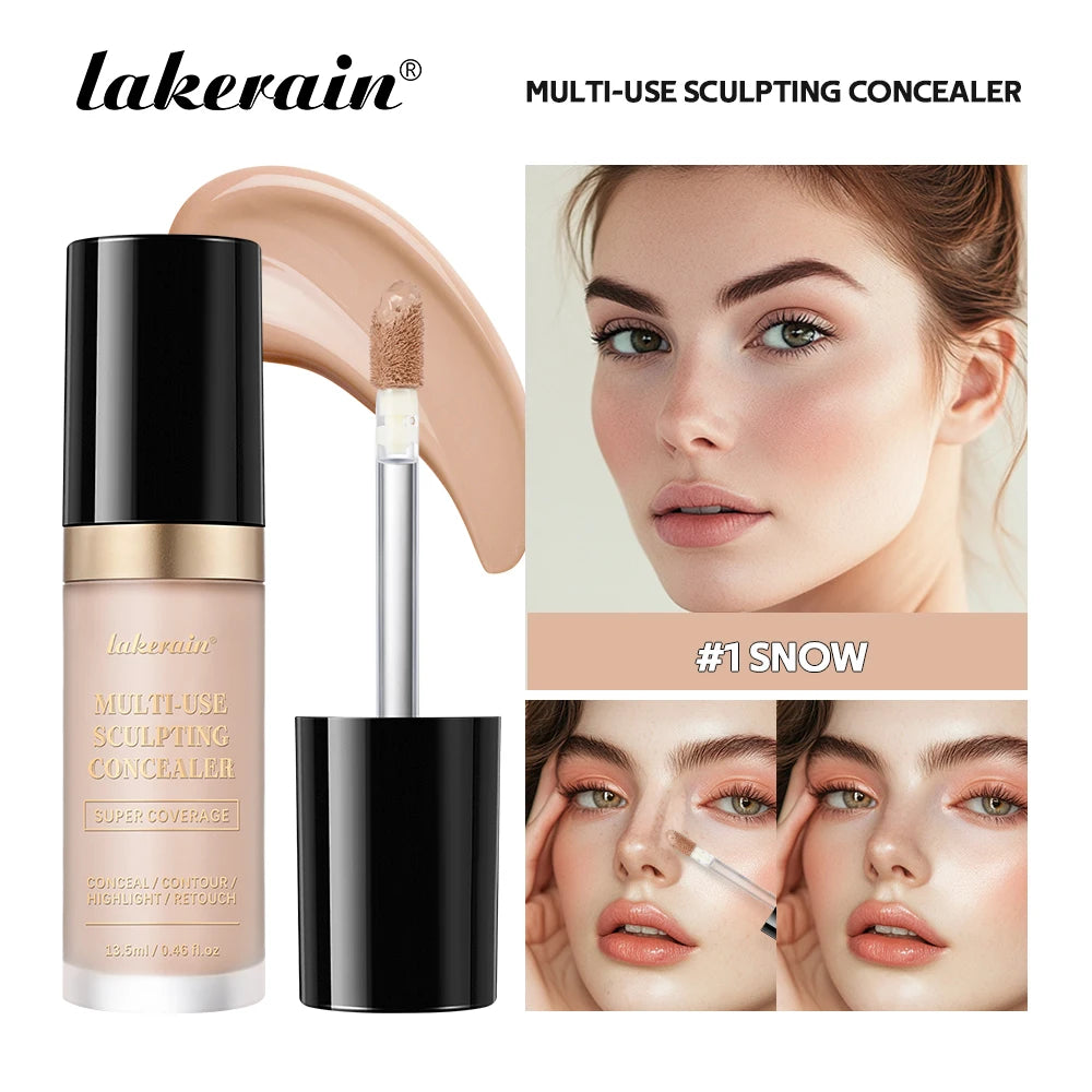 Full Coverage Waterproof Liquid Concealer and Sculpting Foundation