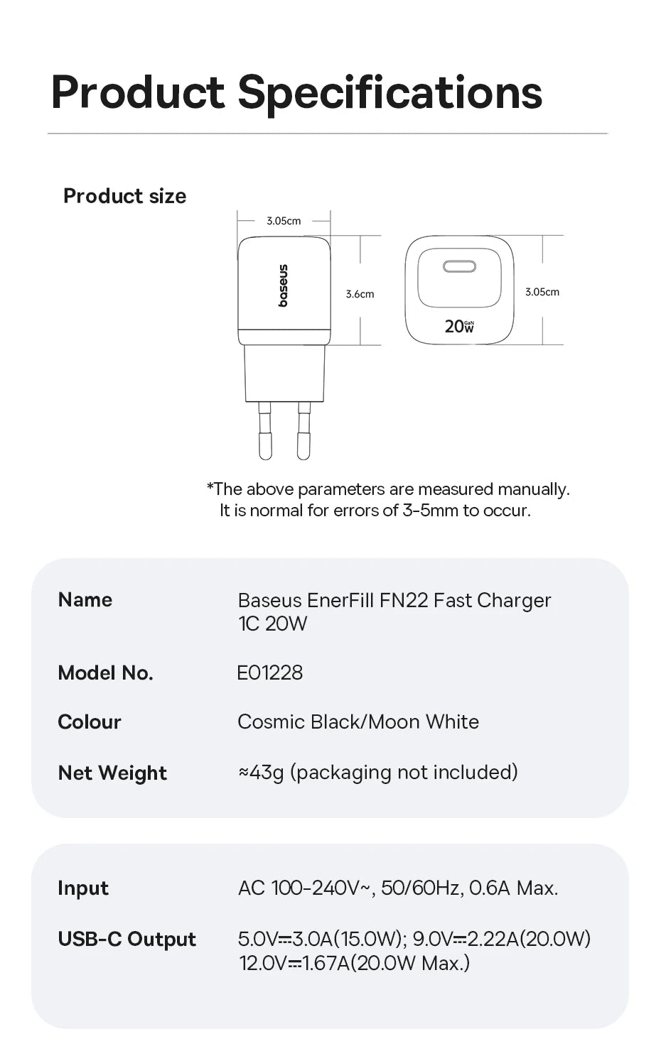 20W USB-C Fast Wall Charger for Smartphones and Tablets - 19