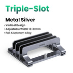 Triple-Slot Vertical Aluminum Laptop and Tablet Stand