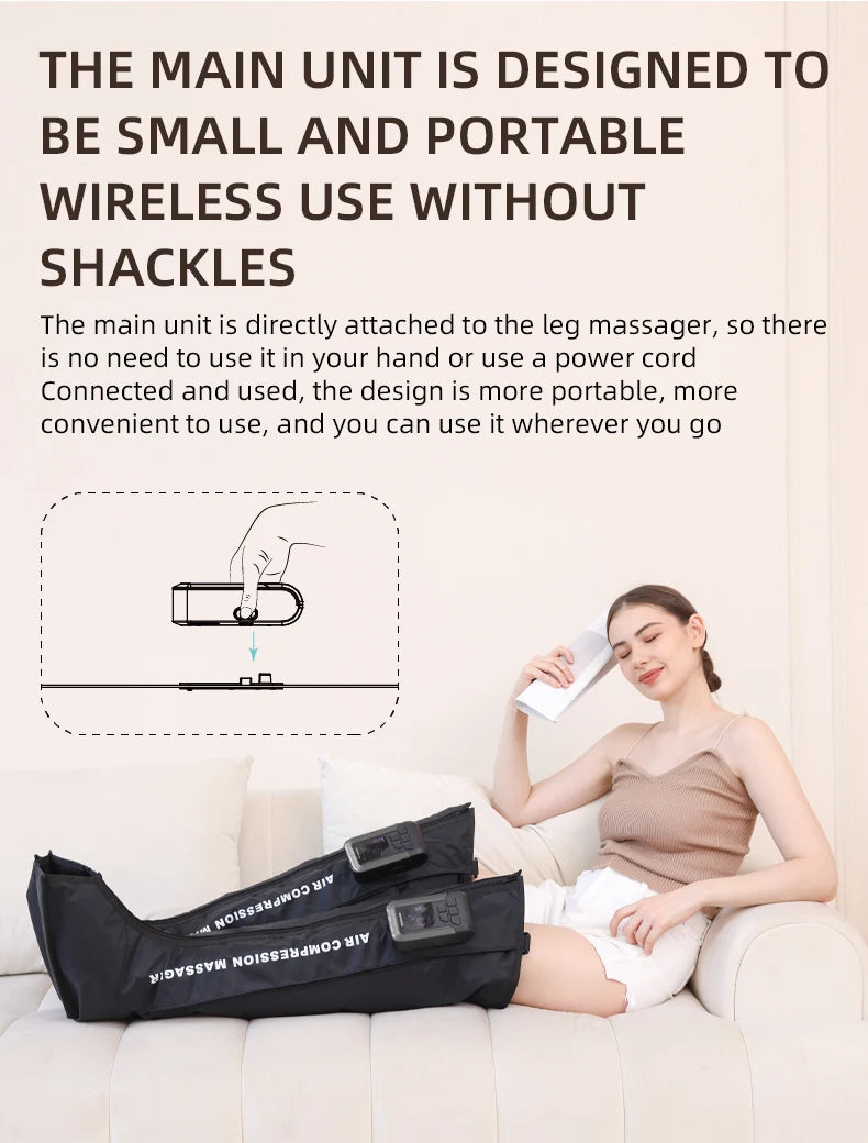Cordless Full Leg Air Compression Massager for Circulation