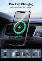 Magnetic Wireless Car Charger and Phone Mount 15W
