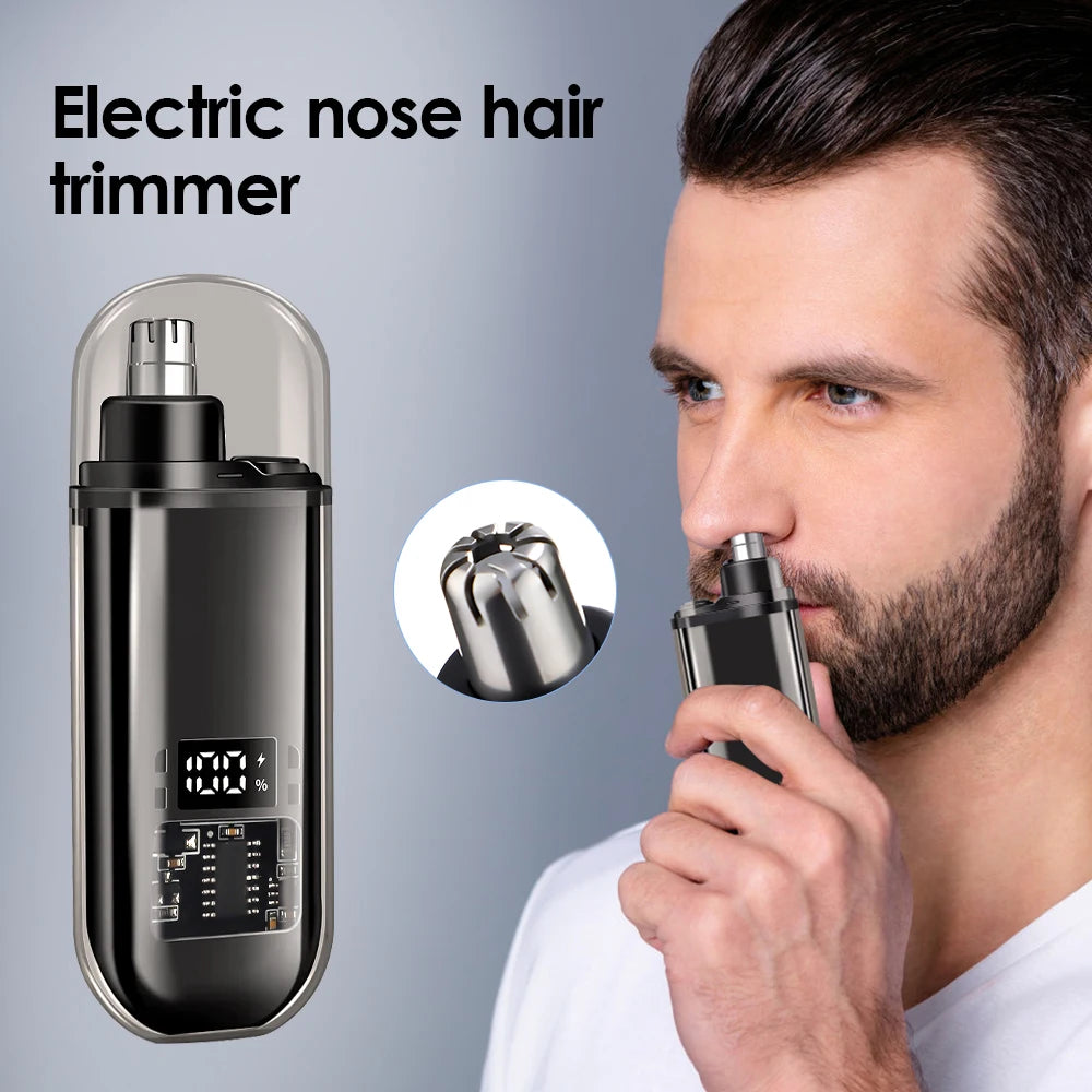 Electric Rechargeable Nose and Ear Hair Trimmer