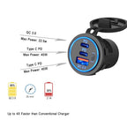 Dual PD and QC3.0 Fast USB Car Charger Socket