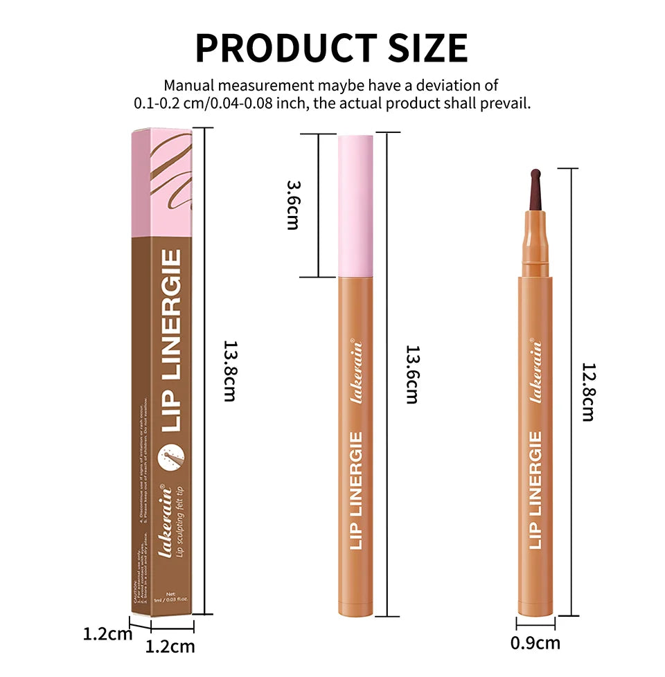 Waterproof Felt-Tip Lip Liner for Sculpting and Contouring