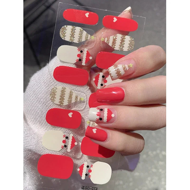 Christmas Semi-Cured Gel Nail Wrap Stickers