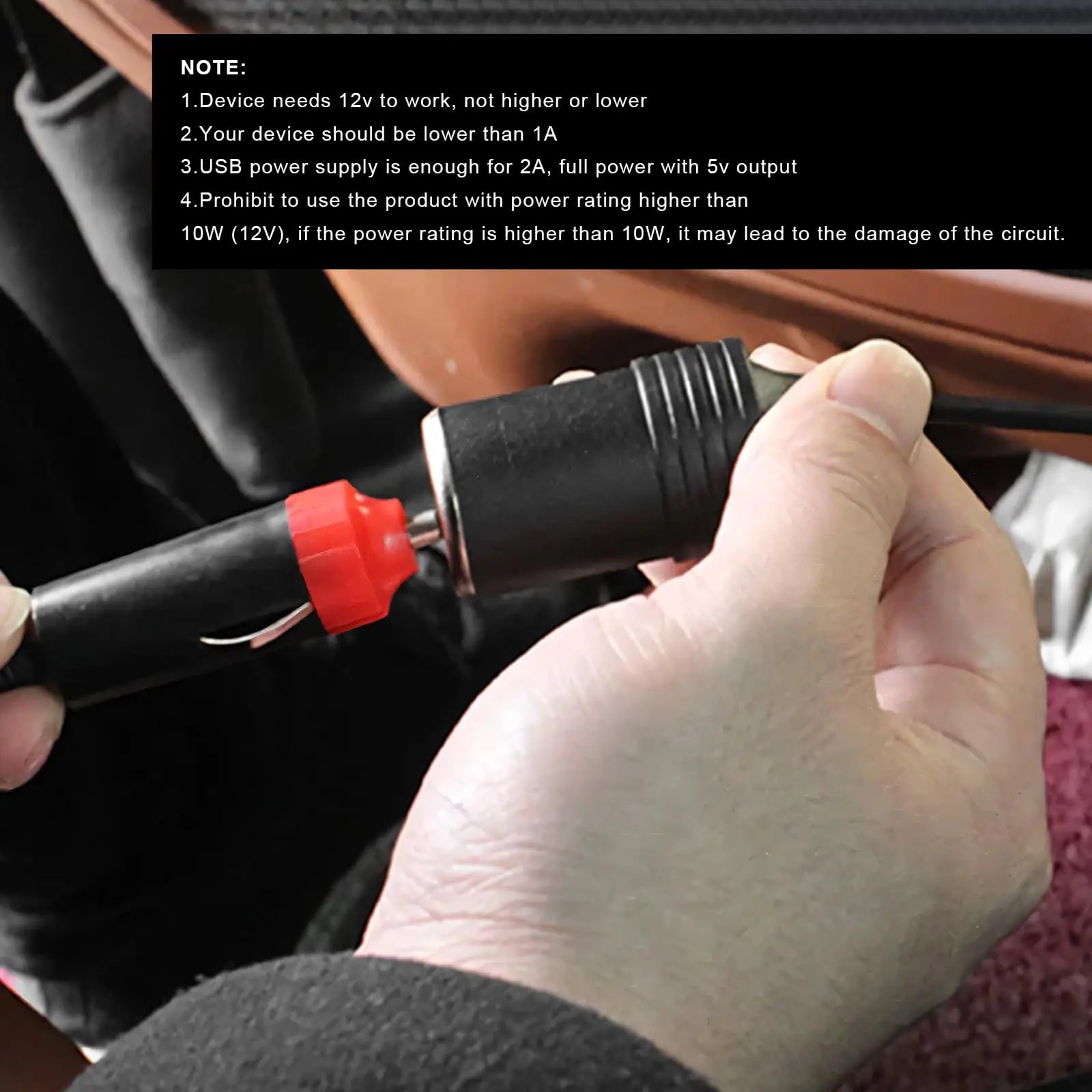USB to 12V Car Cigarette Lighter Socket Power Adapter Converter