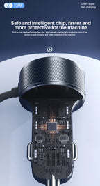 326W 6-Port Car Charger USB-C QC3.0 Cigarette Lighter Splitter 12-24V
