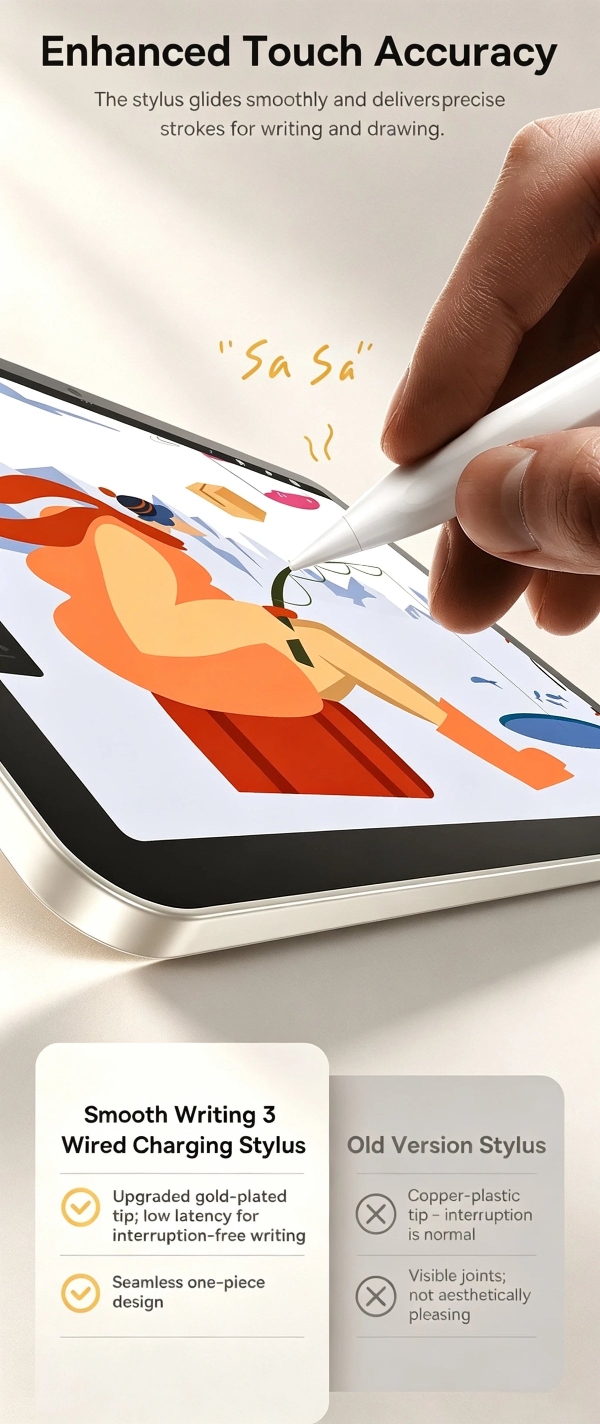 Magnetic Bluetooth Stylus Pen for iPad with Palm Rejection