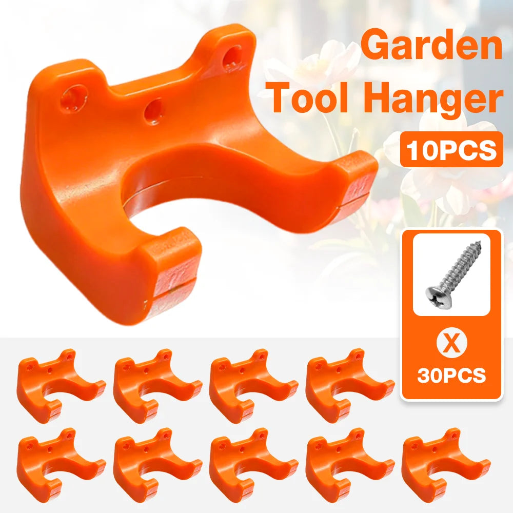 Wall-Mounted Gardening Tool Organizer Rack