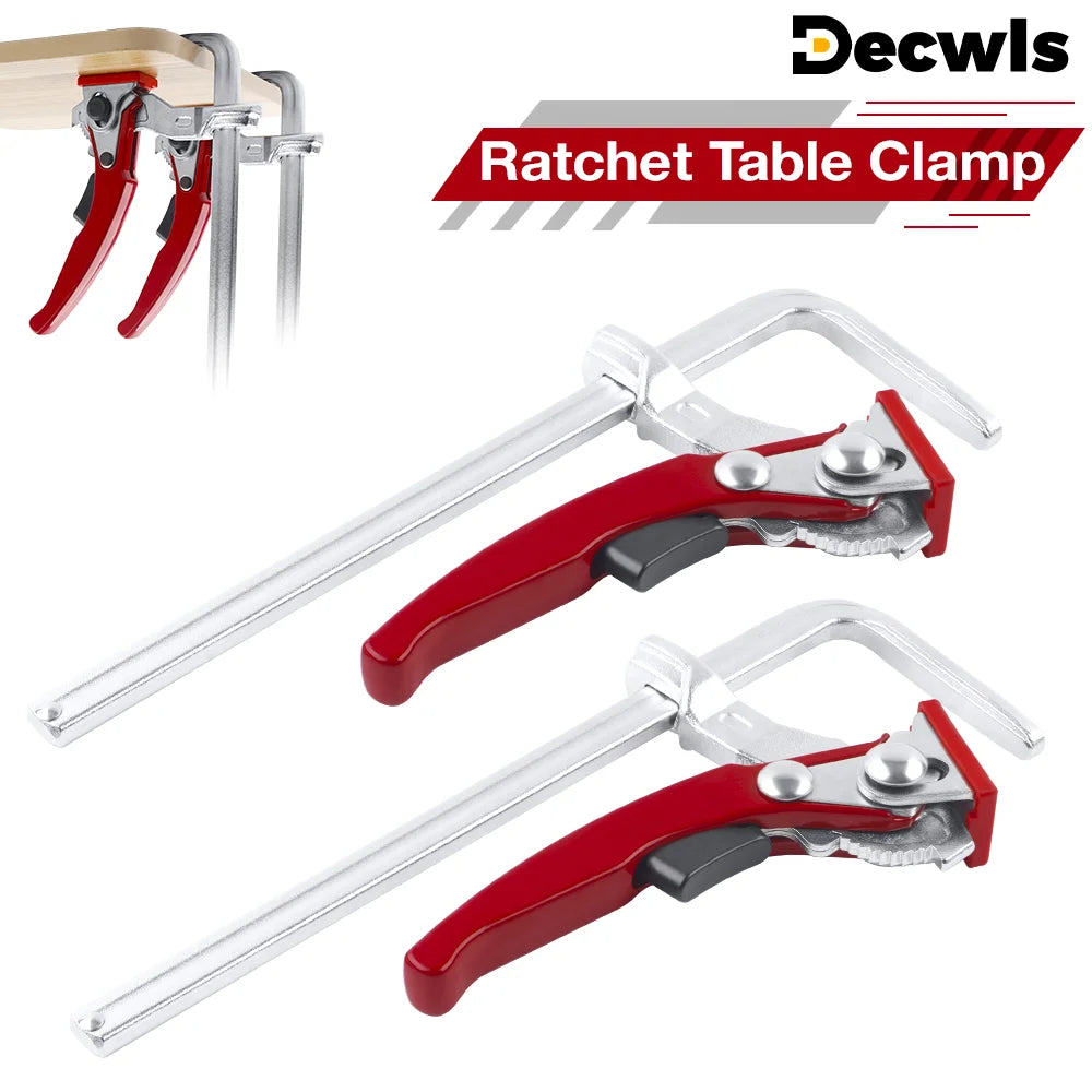 Quick-Release Ratchet Guide Rail Clamp for Woodworking