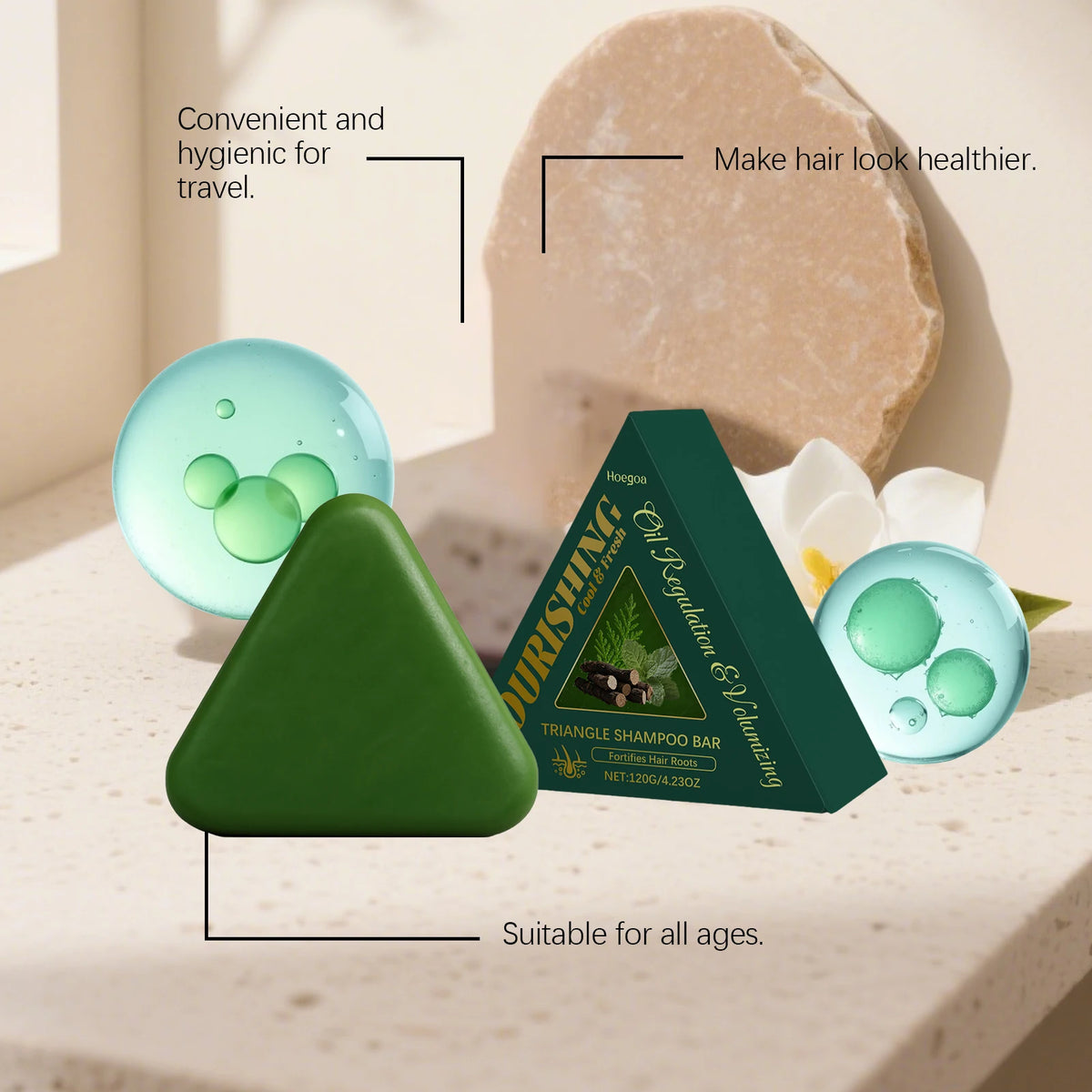 Herbal Triangle Hair Growth Shampoo Bar