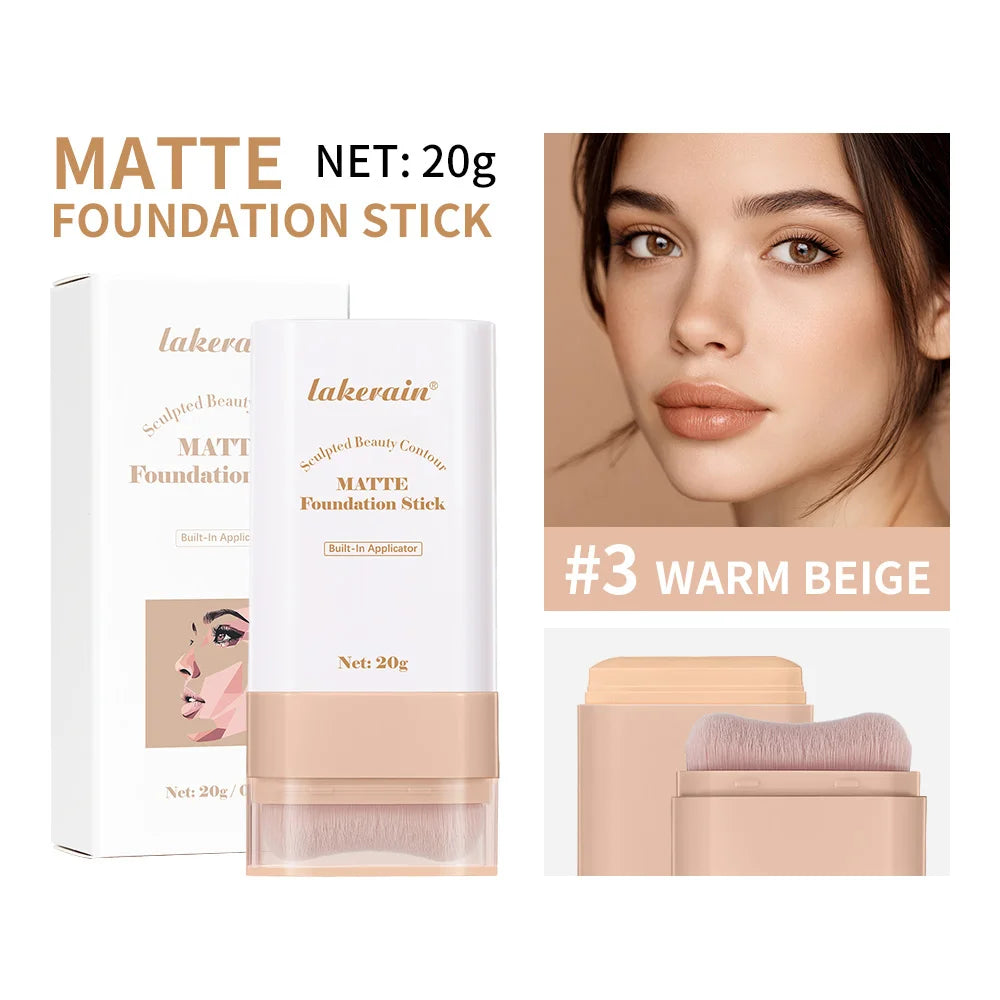 Matte Foundation Stick with Built-in Blending Brush - 22