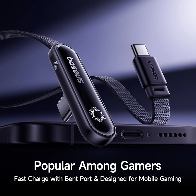 100W USB-C Right Angle Fast Charging Cable for Gaming
