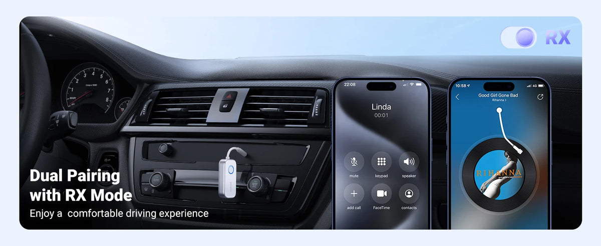 Bluetooth 5.4 Airplane Audio Transmitter and Receiver Adapter
