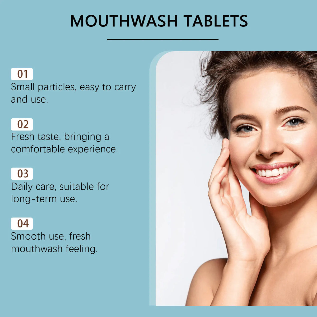Probiotic Teeth Whitening Mouthwash Tablets for Fresh Breath