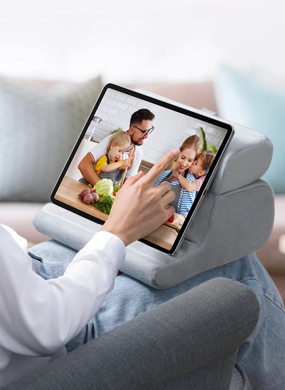 Adjustable Foldable Tablet Pillow Stand for Bed and Sofa