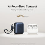 45W Mini Portable Power Bank with Built-in USB-C Cable 10000mAh