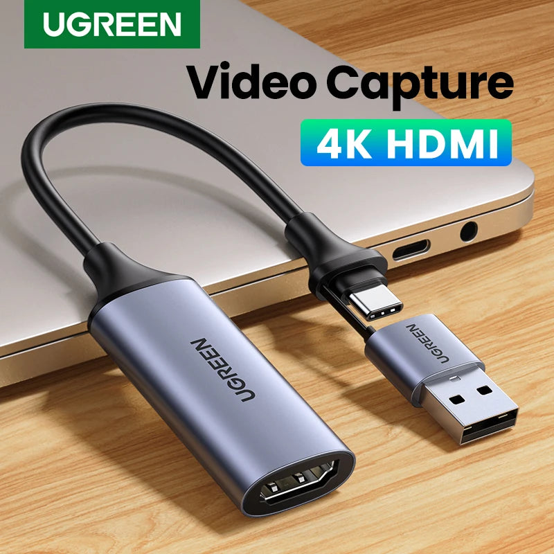 4K HDMI to USB-C Video Capture Card for Live Streaming and Recording