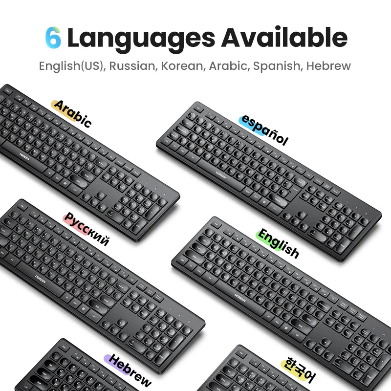 Wireless 2.4GHz Full-Size Computer Keyboard for Laptop and Desktop