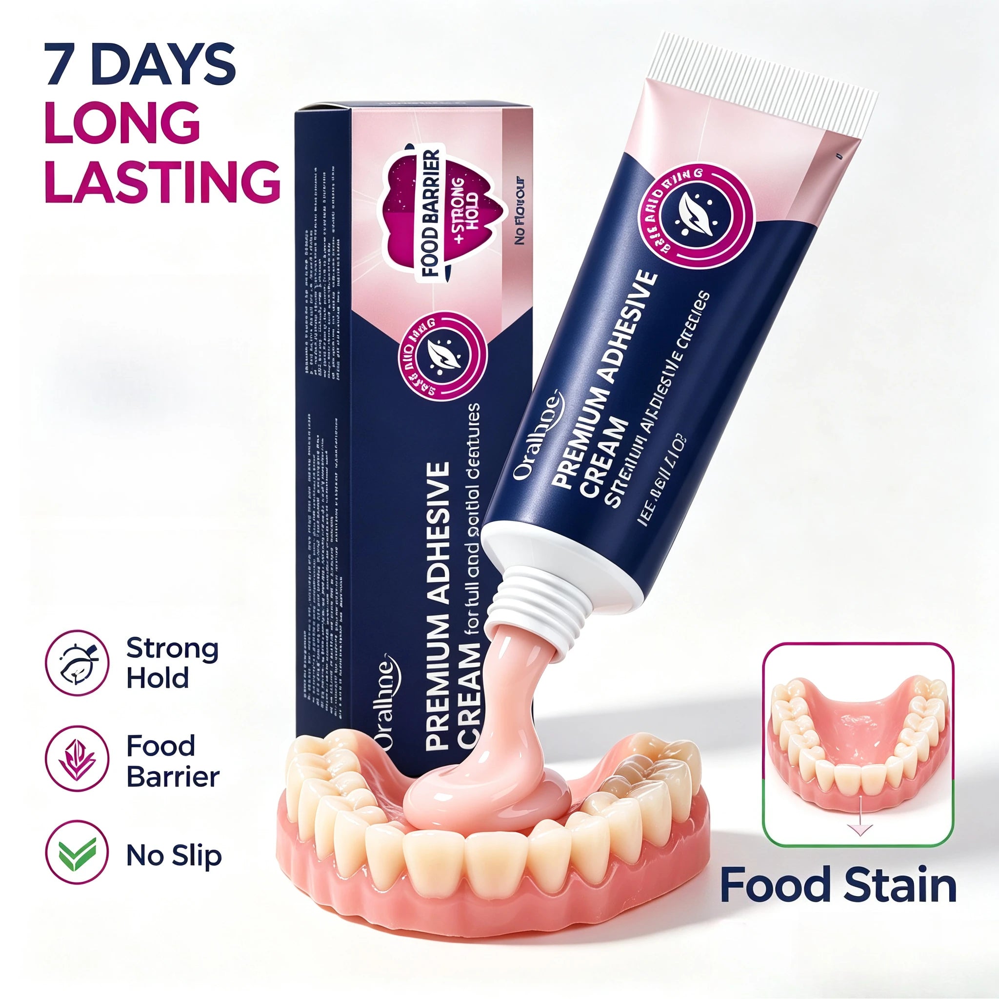 Strong Hold Denture Adhesive Cream with Food Barrier - 5