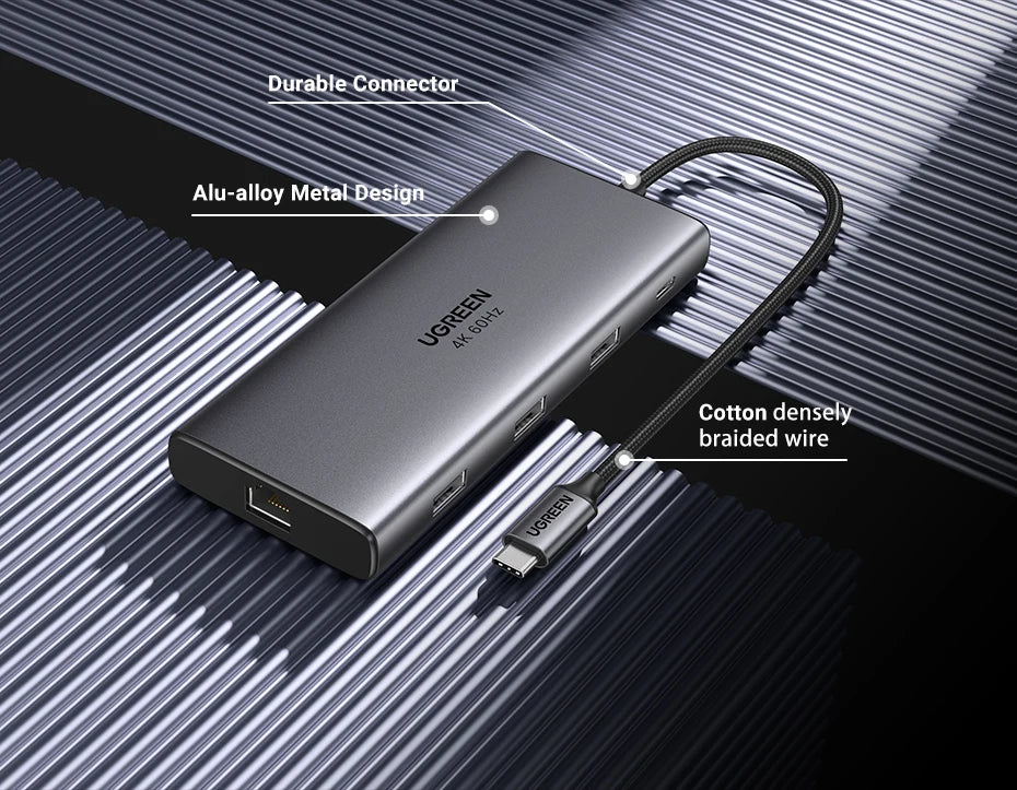 9-in-1 USB-C Hub with 4K 60Hz HDMI and 10Gbps Data Transfer