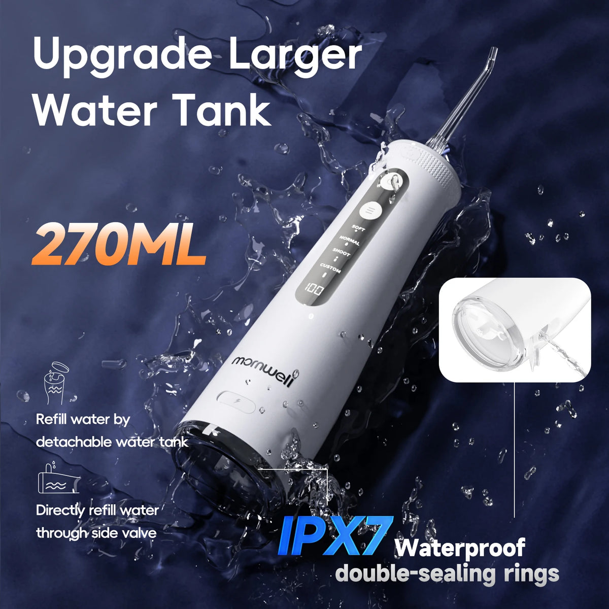 Portable Cordless Water Flosser for Teeth and Gum Care