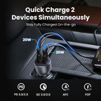 36W Dual Port USB-C PD Fast Car Charger