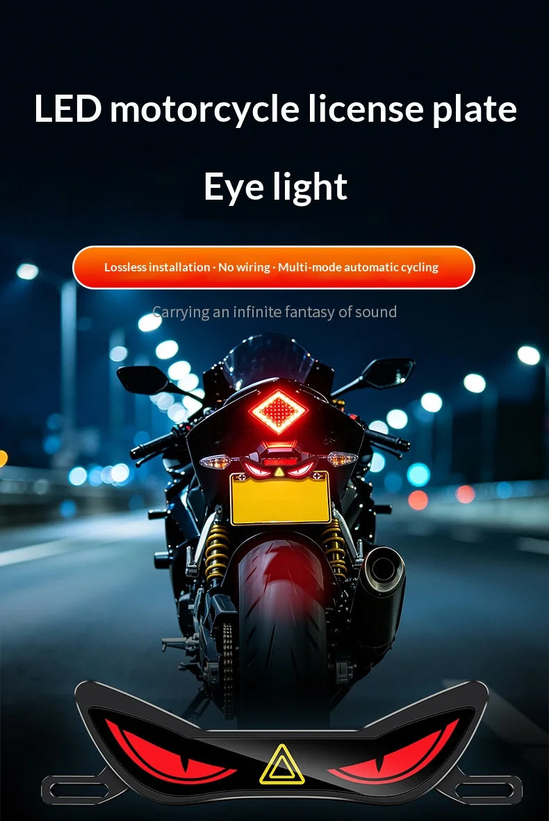 LED Demon Eye Motorcycle License Plate Warning Light