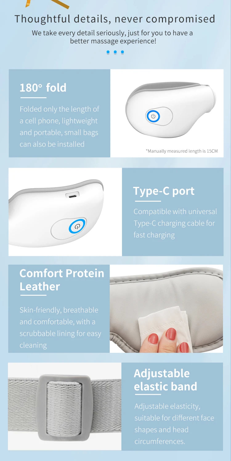 Rechargeable Eye Massager with Air Pressure and Vibration