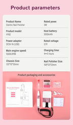 Rechargeable Electric Nail Drill for Manicure and Pedicure