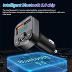 Bluetooth 5.0 FM Transmitter Car Radio Kit with Type C and Dual USB