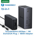 13-in-1 Thunderbolt 4 Docking Station 40Gbps 8K Dual Display Hub