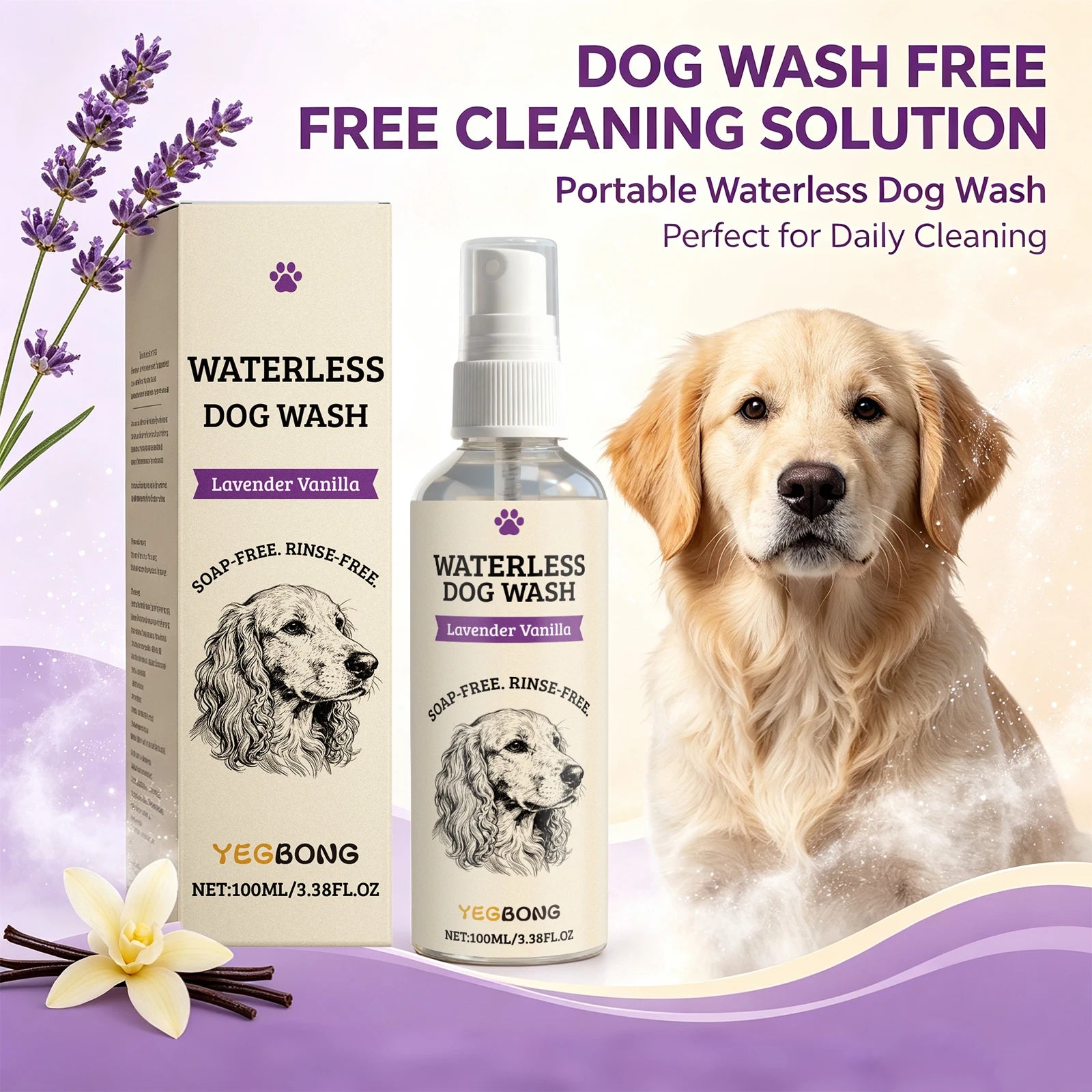 Waterless Pet Shampoo Spray for Dogs - 2