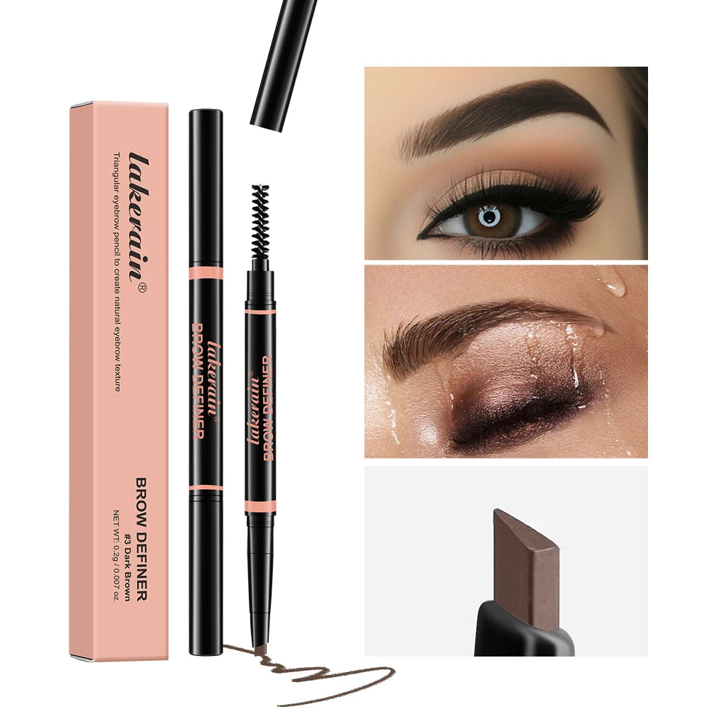 Waterproof Triangular Tip Eyebrow Pencil with Spoolie Brush - 5