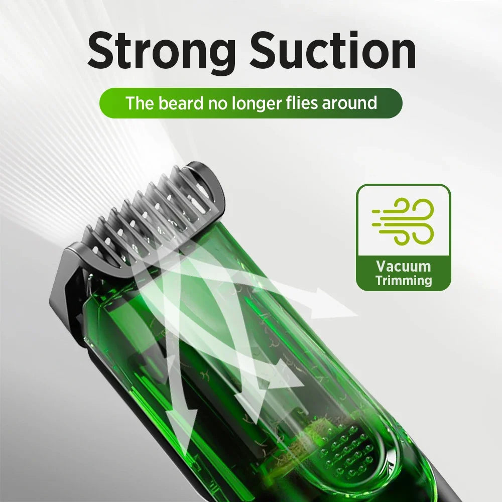 Cordless Vacuum Beard and Hair Trimmer for Men