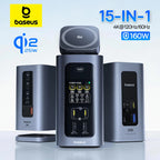 160W 15-in-1 USB-C Docking Station with 25W Wireless Charger