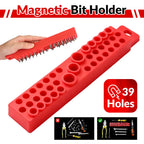 Magnetic 39-Hole Organizer for 1/4 Inch Hex Screwdriver Bits