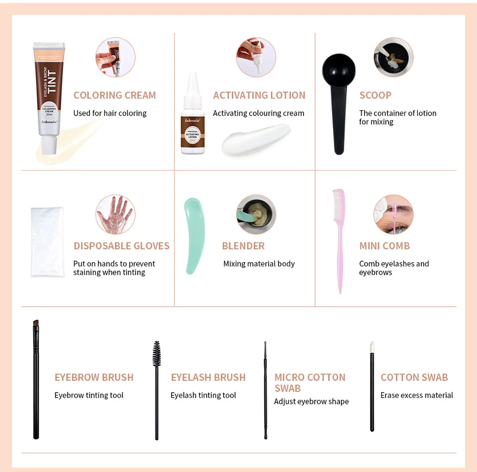 Professional Eyelash and Eyebrow Tinting Kit - 14