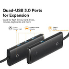 4-in-1 USB-C to USB 3.0 Multi-Port Adapter Hub