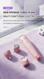 3-in-1 Electric Waterproof Women's Hair Shaver and Bikini Trimmer